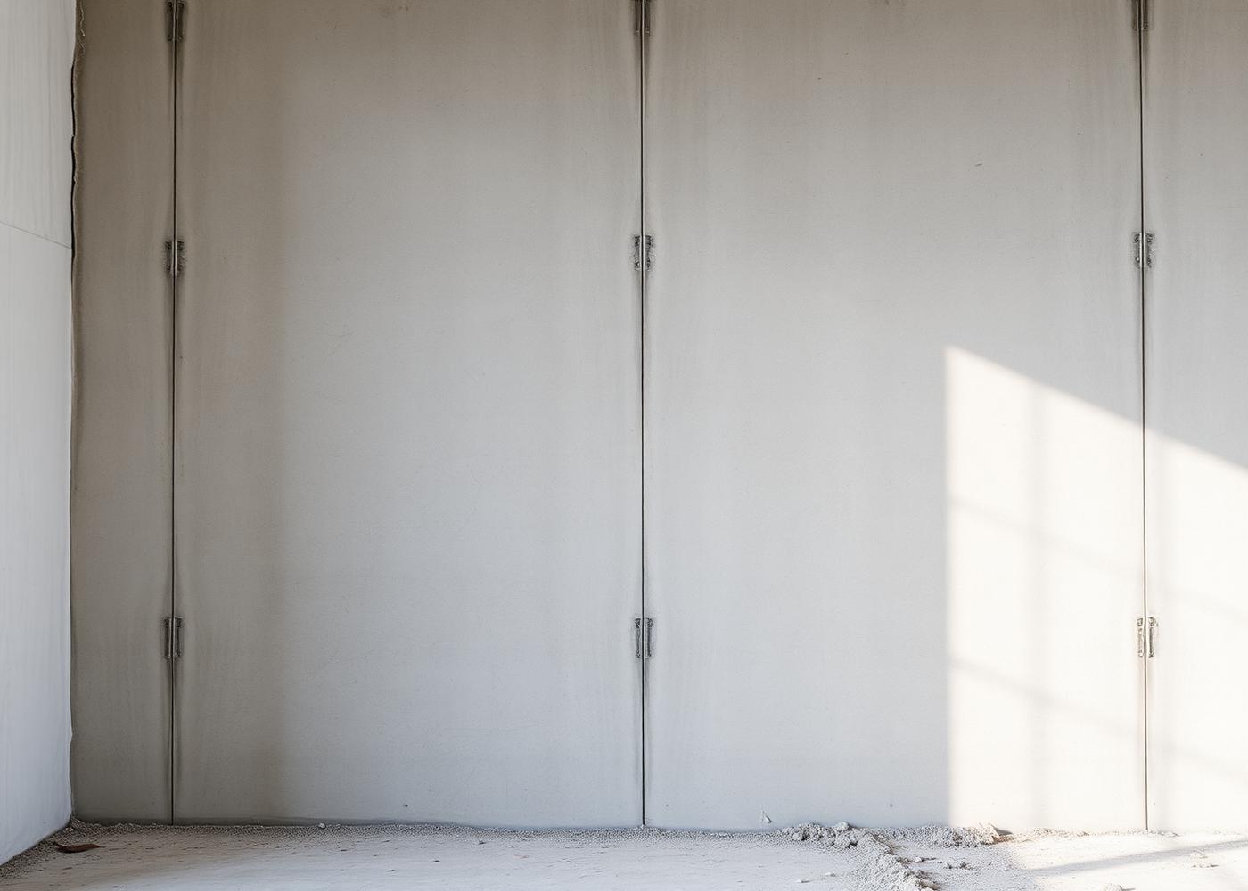 Parede concretada com acabamento liso